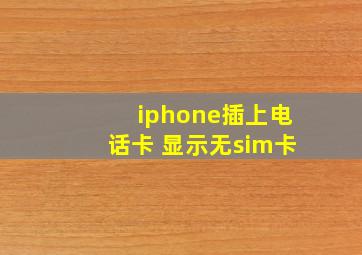 iphone插上电话卡 显示无sim卡